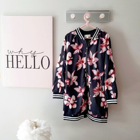 EUC Luna Moon black floral print jacket, L - Picture 3 of 7